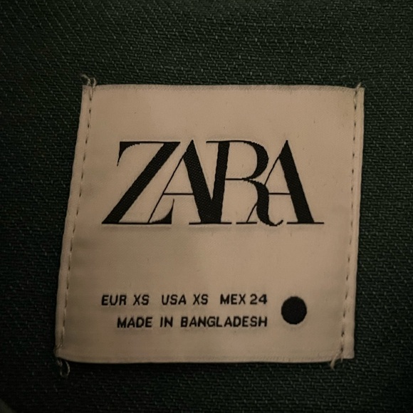 Zara Green Oversized Denim Shirt Jacket - Picture 3 of 7